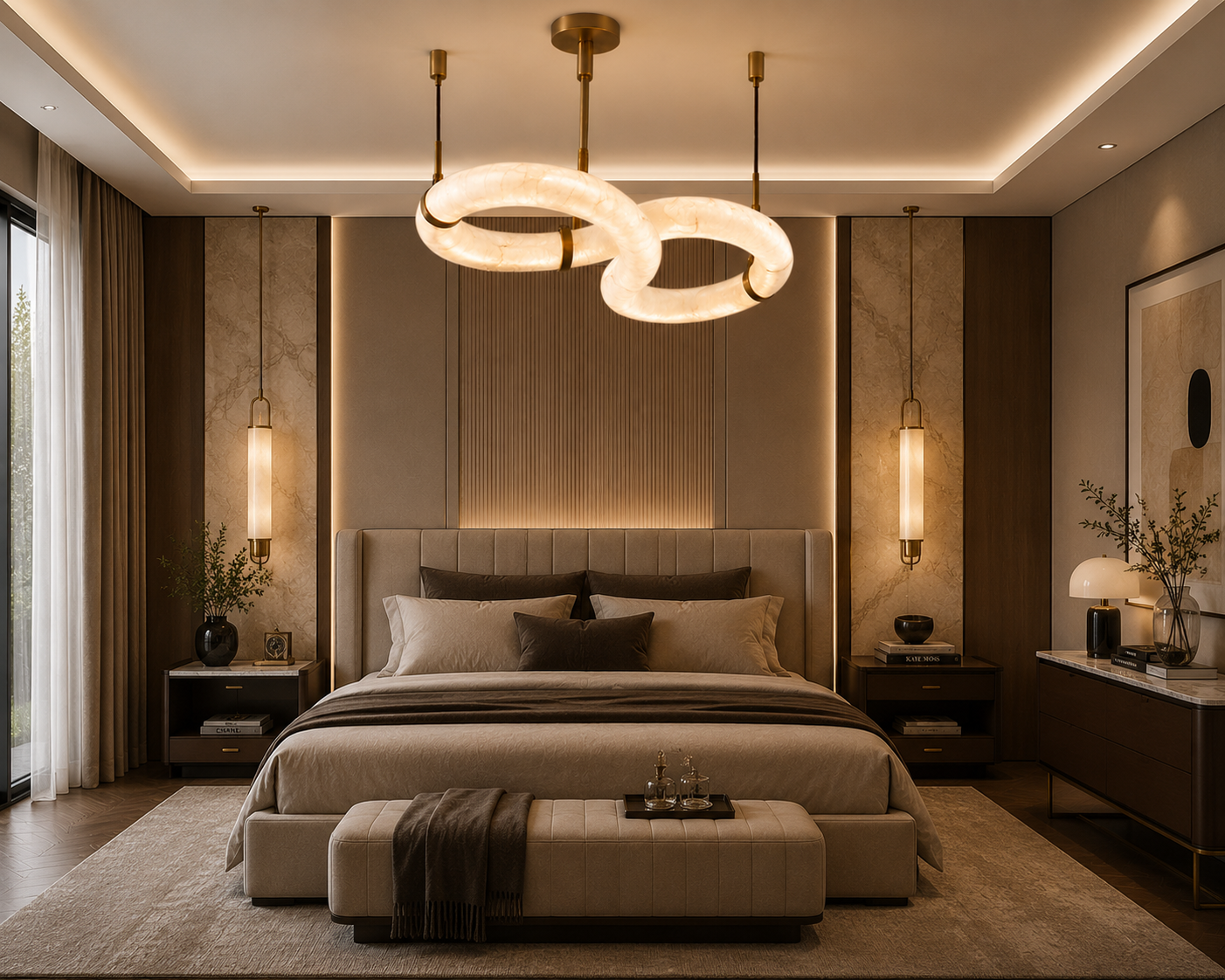 Infinity Alabaster Ring Chandelier