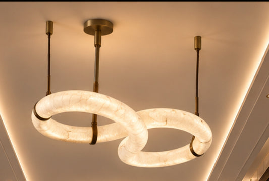 Infinity Alabaster Ring Chandelier