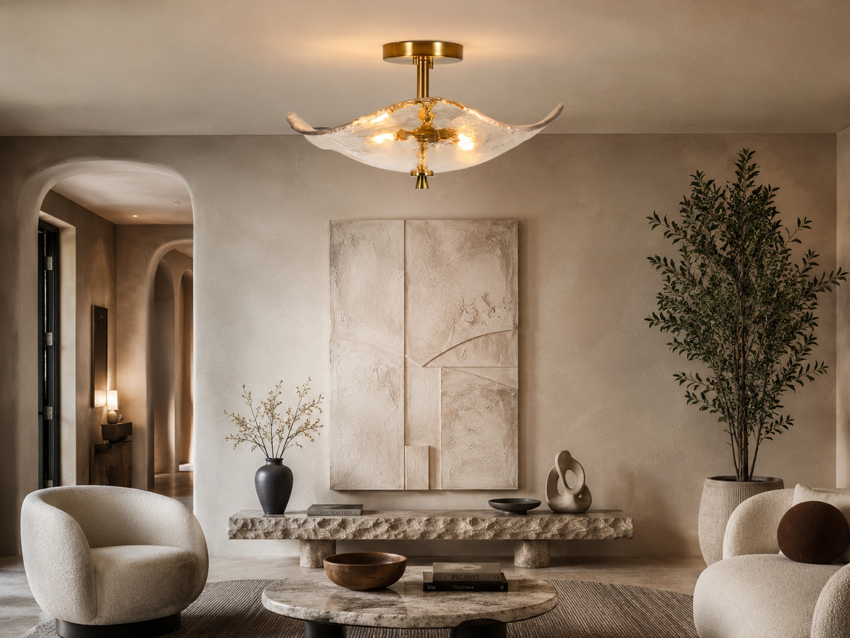 Vela Art Glass Ceiling Light