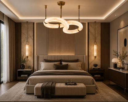 Infinity Alabaster Ring Chandelier