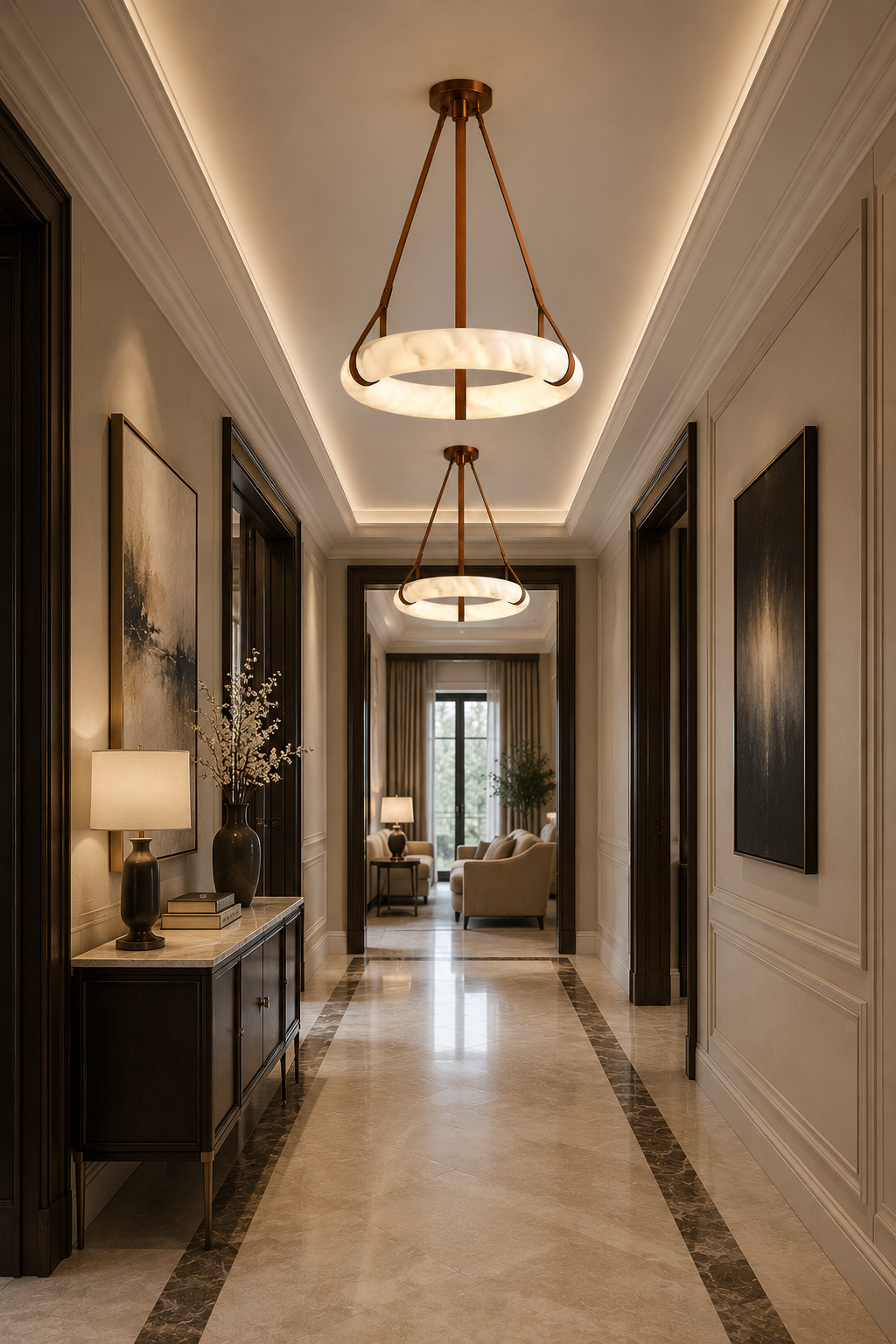 Alabaster Ring Chandelier