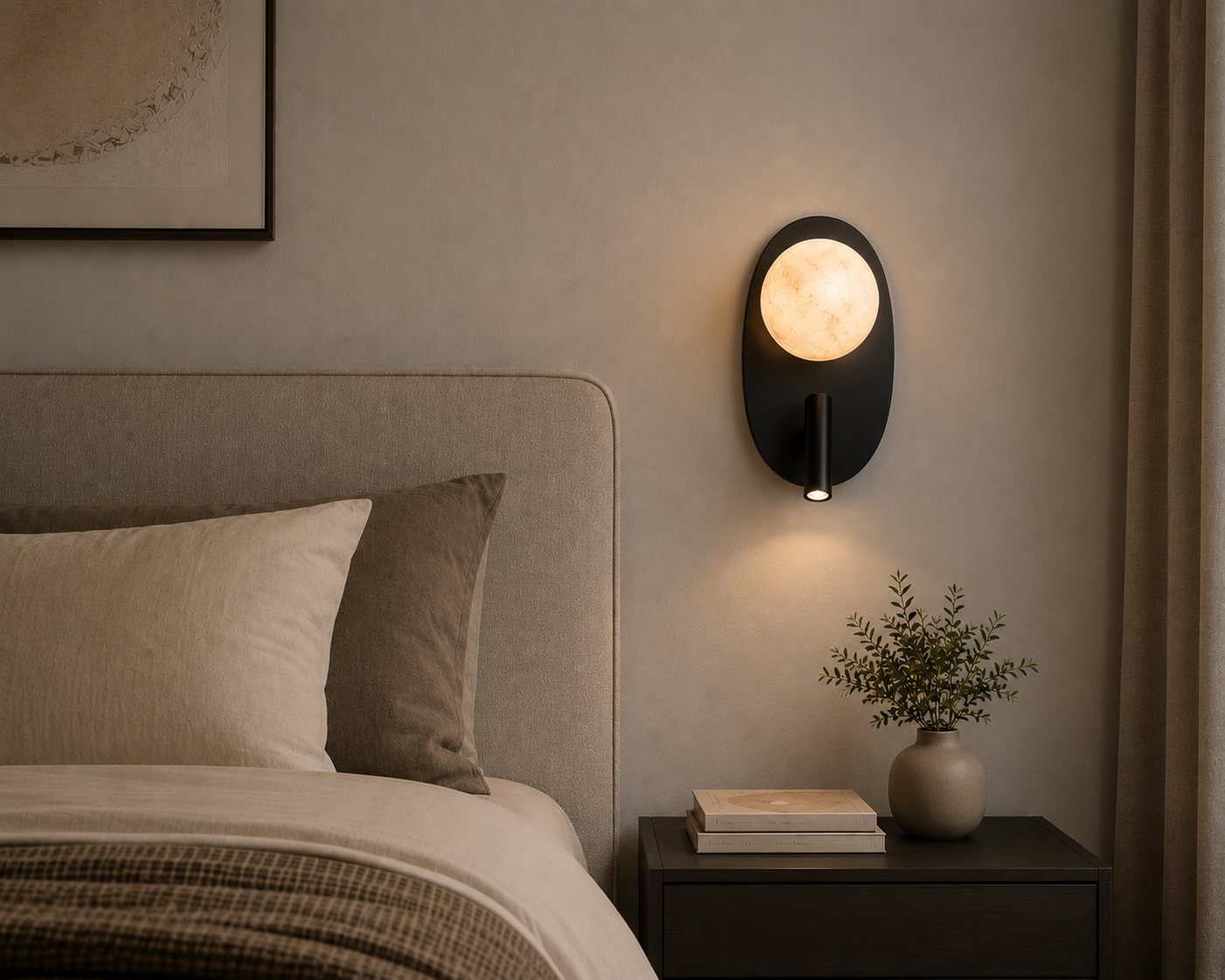 Aplique de pared Halo Alabaster
