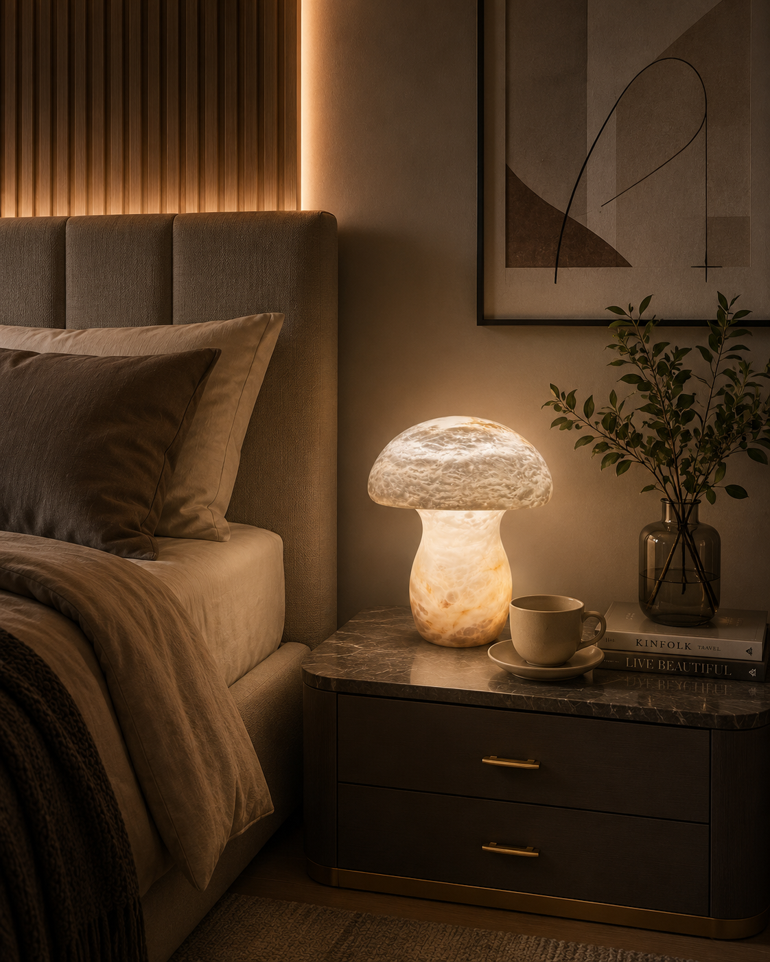 Mushroom Alabaster Table Lamp