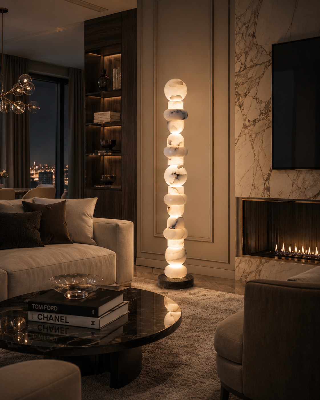 Sculptural Alabaster Floor Lamp