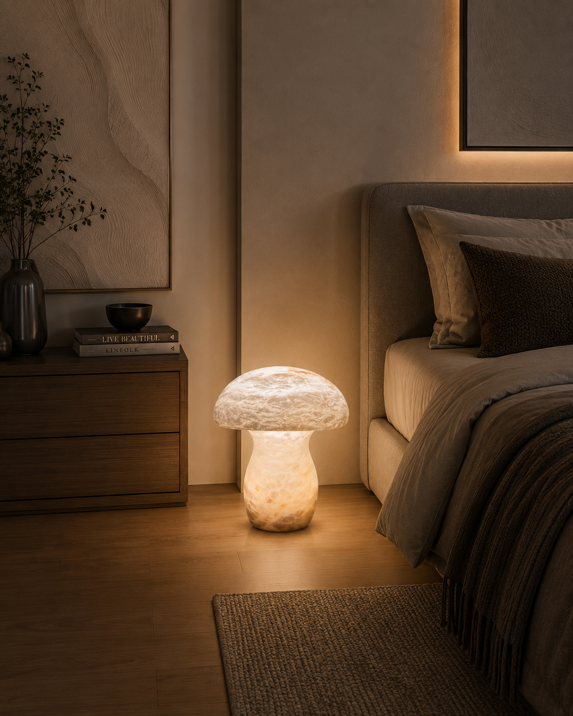 Mushroom Alabaster Table Lamp