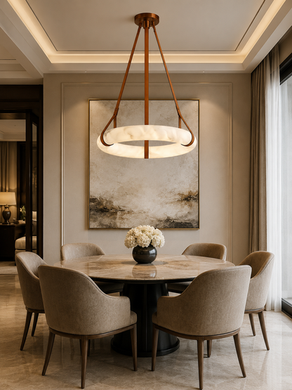 Alabaster Ring Chandelier