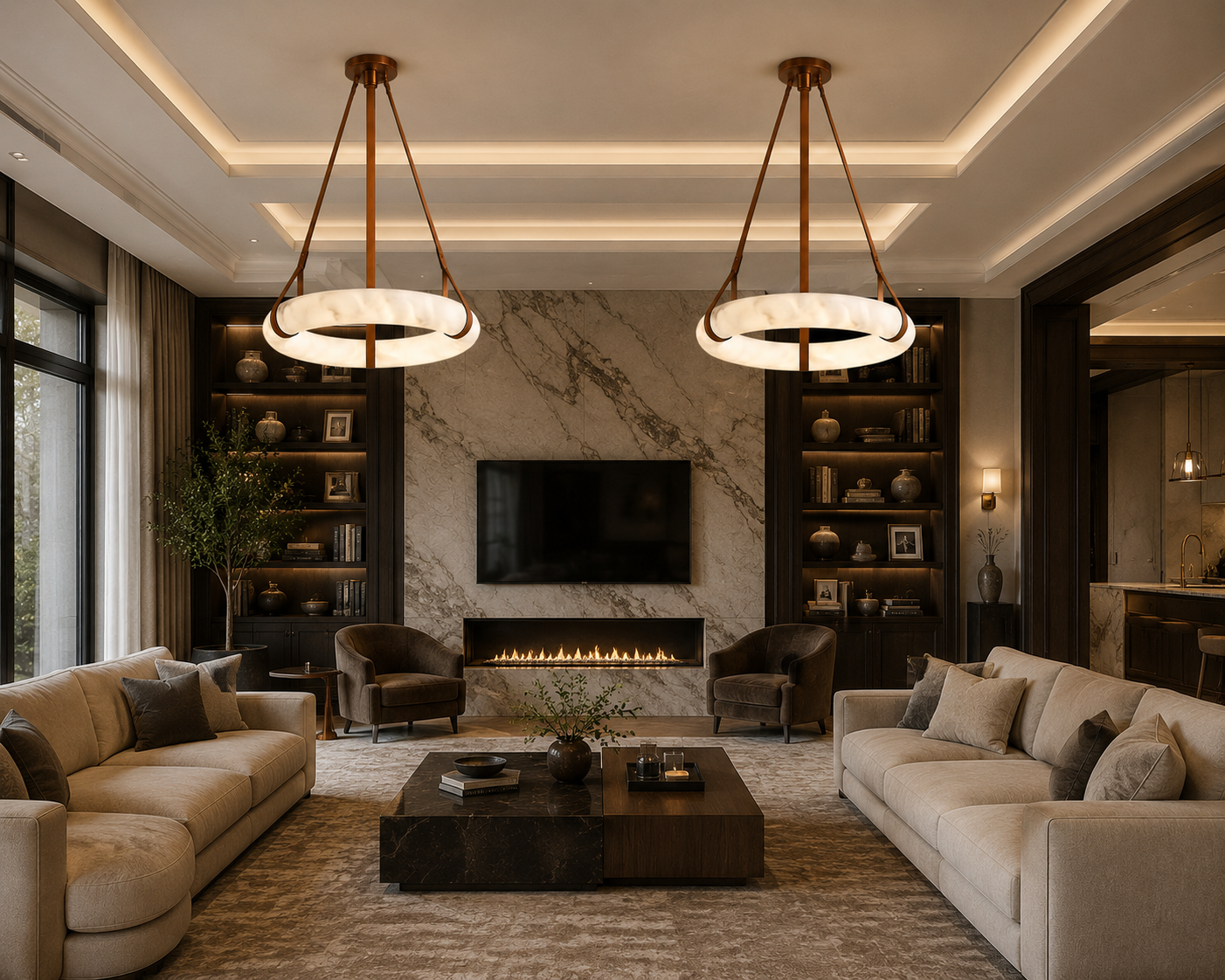 Alabaster Ring Chandelier