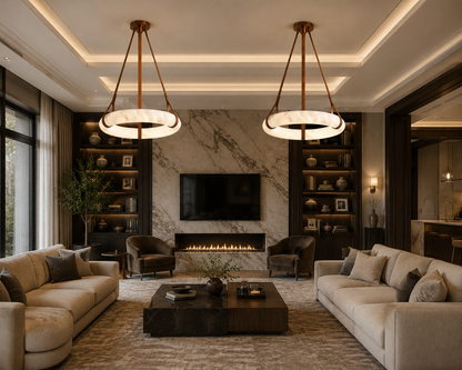 Alabaster Ring Chandelier