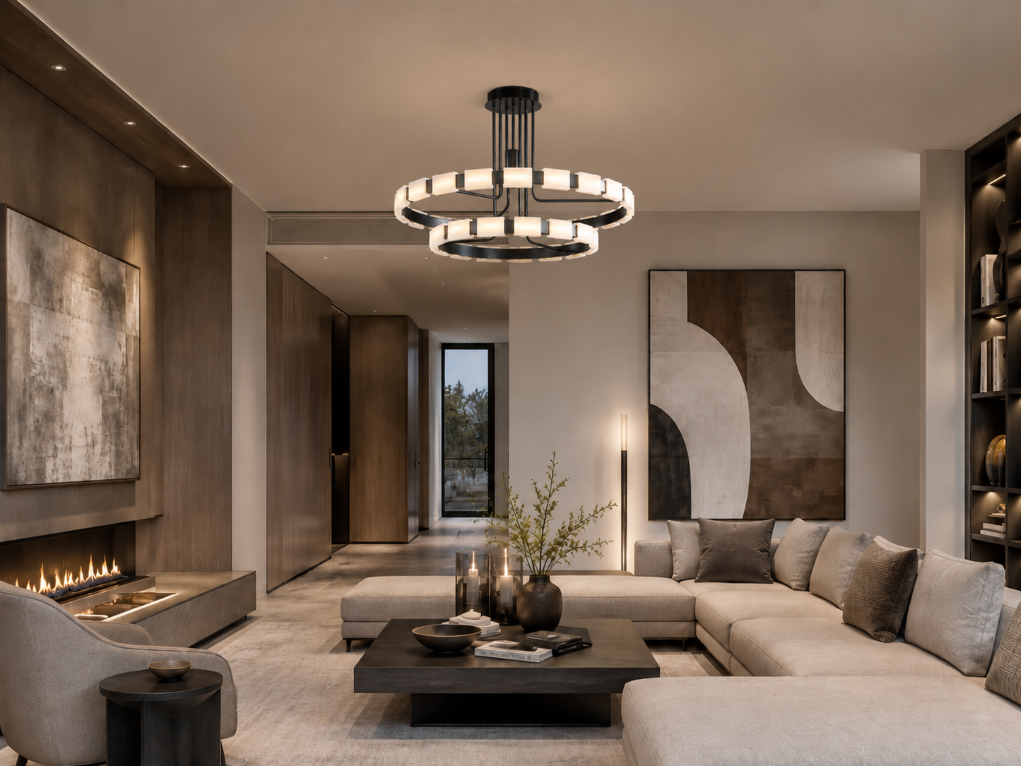 Valora Alabaster Ring Chandelier
