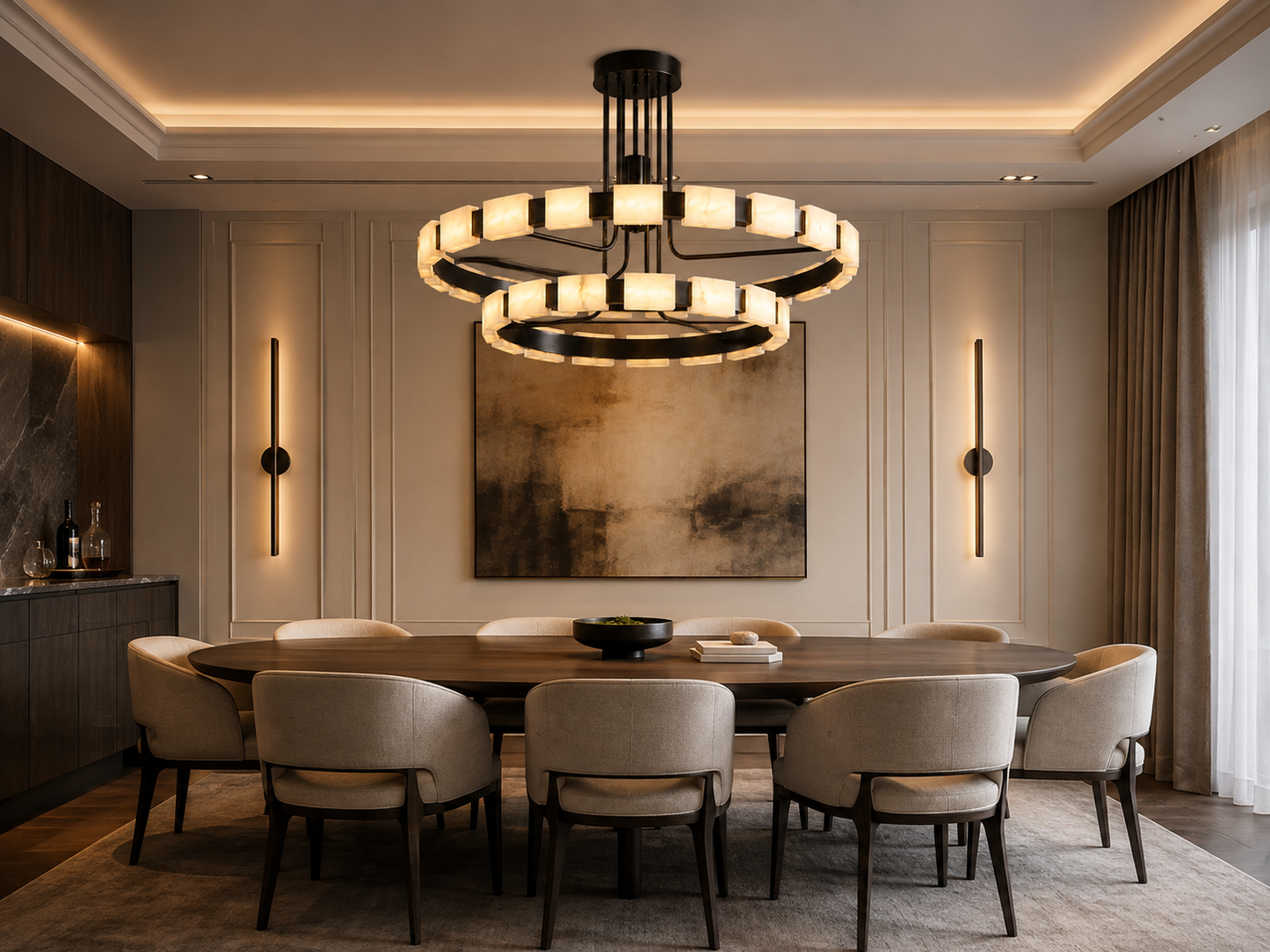 Valora Alabaster Ring Chandelier