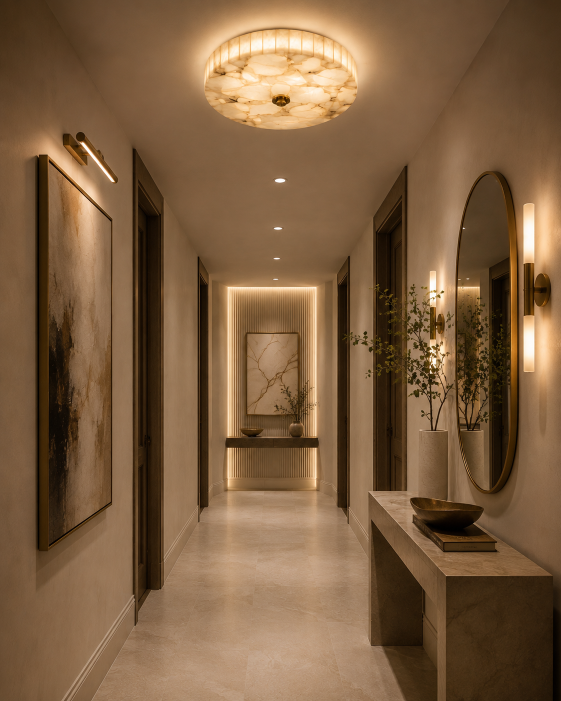 Petra Alabaster Flush Mount