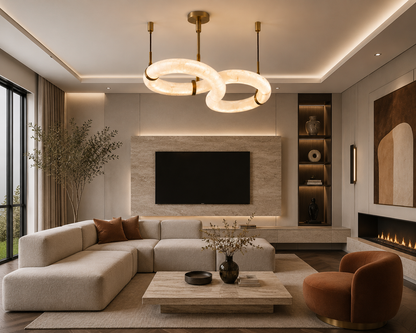 Infinity Alabaster Ring Chandelier