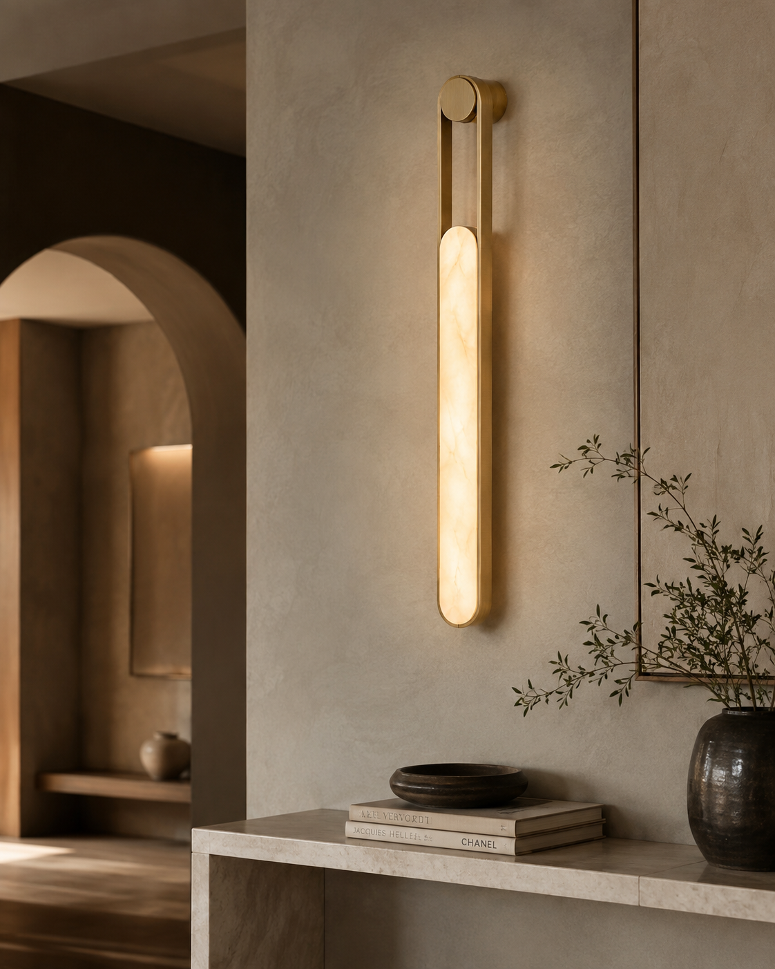 Aplique de pared Auremont Alabaster