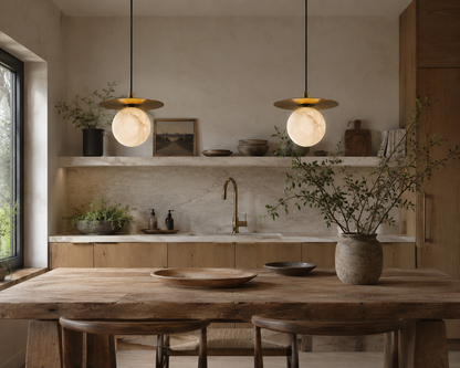Luna Alabaster Globe Pendant Light