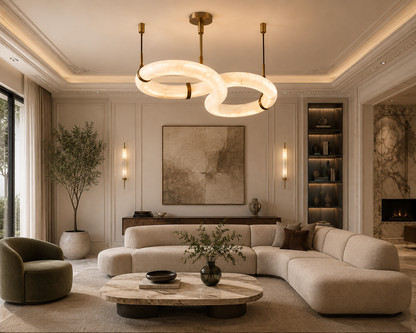 Infinity Alabaster Ring Chandelier