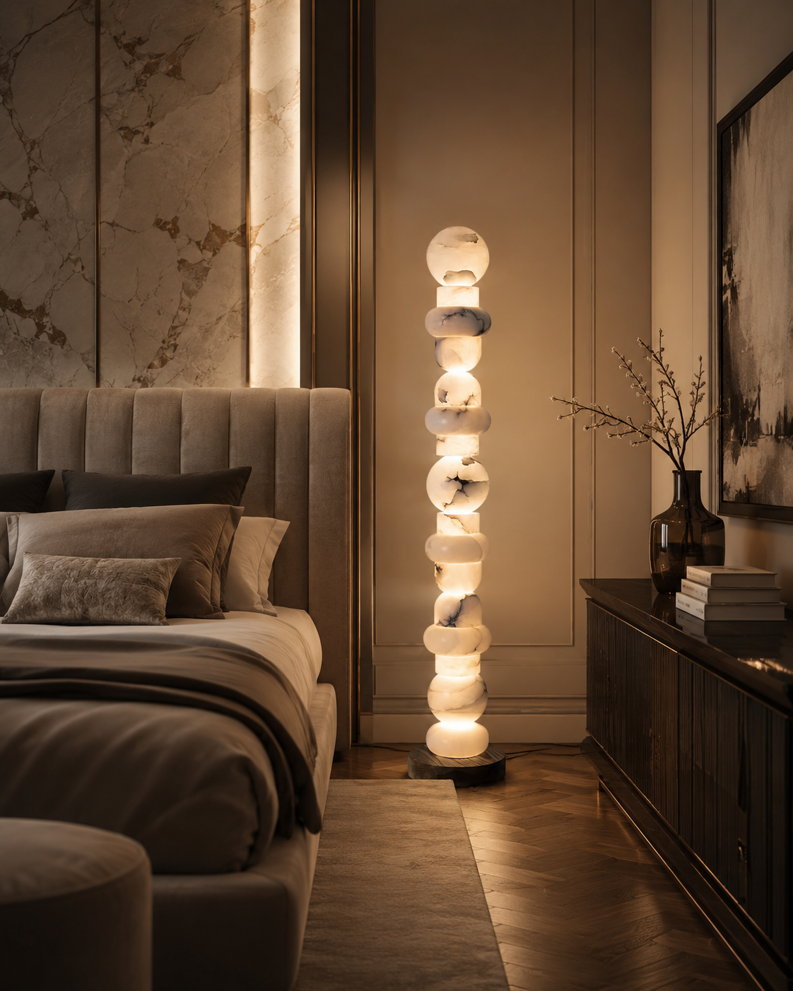 Sculptural Alabaster Floor Lamp
