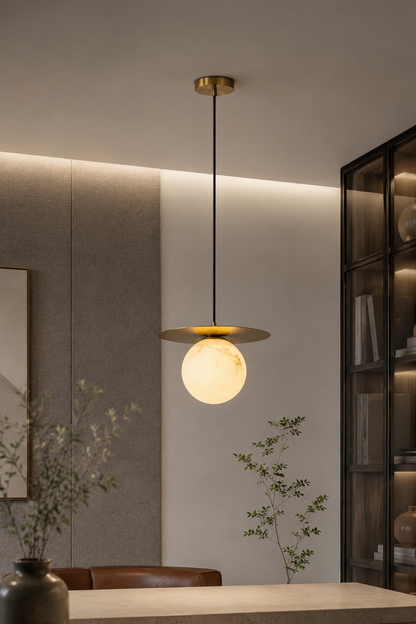 Luna Alabaster Globe Pendant Light