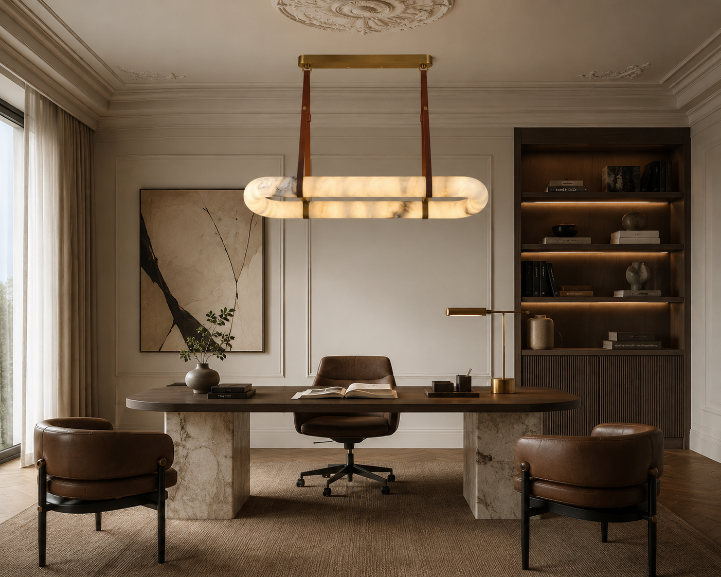 Infinity Alabaster Linear Chandelier